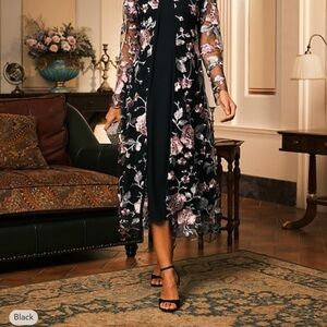 Floral Black and Pink Women's Dress